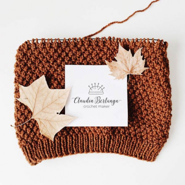 Premade logo rubber stamp Dressmaker for small brands, crochet makers and needle artists