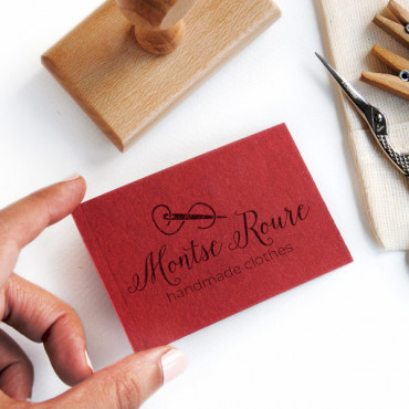 Premade logo rubber stamp Dressmaker for small brands, crochet makers and needle artists