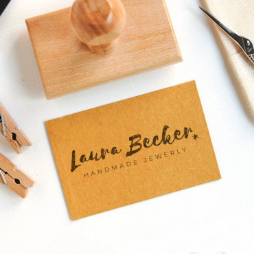 Premade logo rubber stamp Lettering for small brands, modern weddings