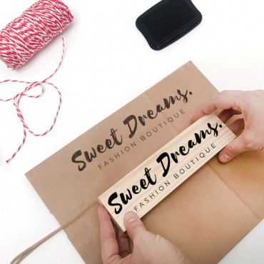 Premade logo rubber stamp Lettering for small brands, modern weddings