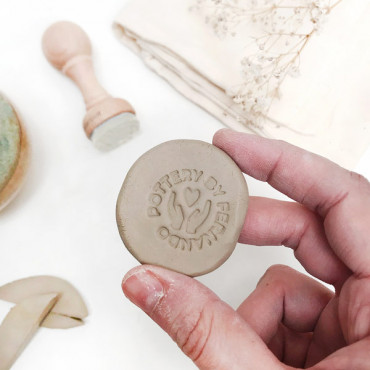 Sello personalizad para cerámica Hecho a mano con amor - Versión completa