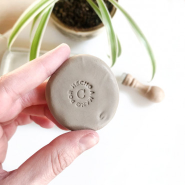 Premade pottery logo stamp Initial + Custom text