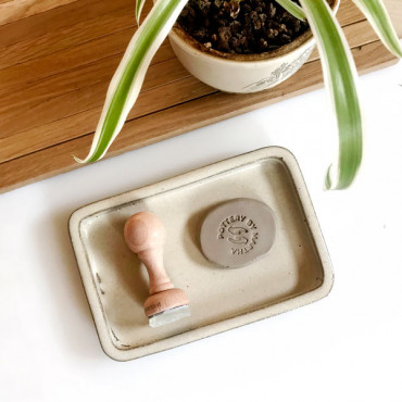 Premade logo stamp for Handmade pottery. Outline version. Size in the photo: 2,5 cm / 1 in