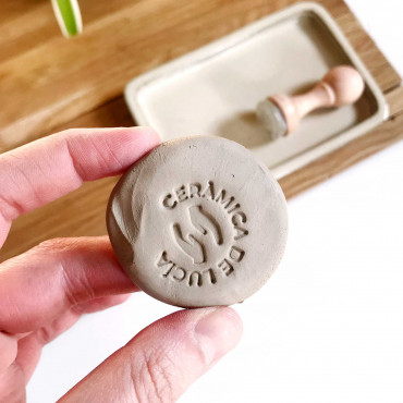 Premade logo stamp Handmade pottery - Solid version.