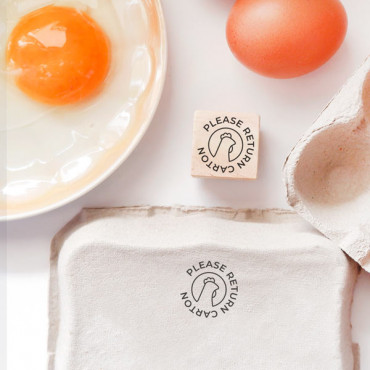 rubber stamp Return Egg Carton - Hen model in Various Languages
