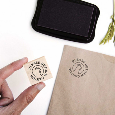 rubber stamp Return Egg Carton - Hen model in Various Languages