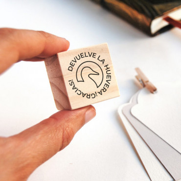 rubber stamp for egg carton "Please Return Carton" - Duck model in Various Languages
