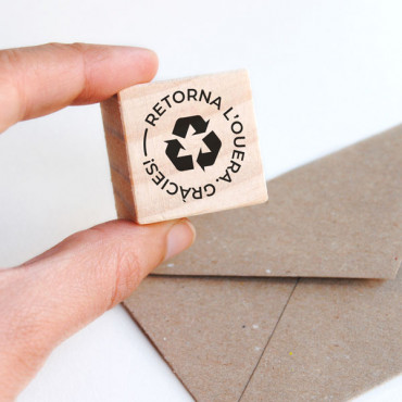 rubber stamp Recycle the Egg Carton in Various Languages
