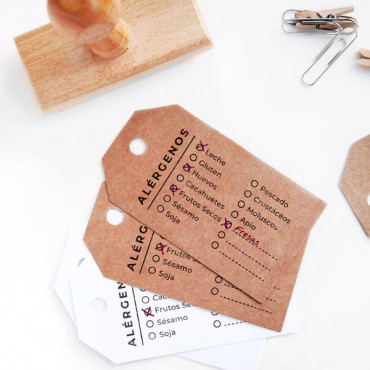 Most common food allergens label stamp in Multiple Languages