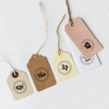 Custom thank you stamp with Country or State silhouette