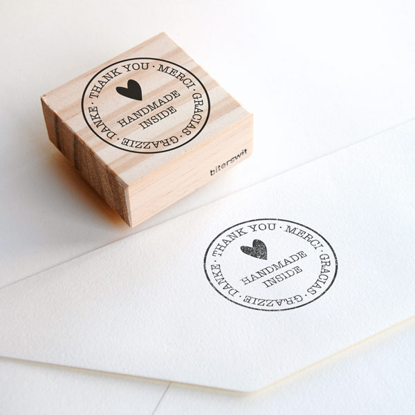 rubber stamp Multilingual thank you - Handmade Version in Various Languages