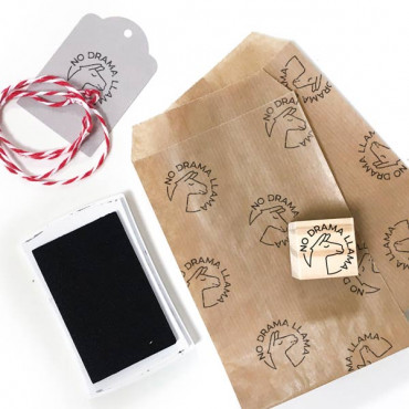 rubber stamp No Drama Llama for scrapbook and journaling