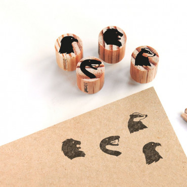Pack of 4 Mini Stamps - Magical Animals | Cute Craft Stamps for Kids and DIY Projects