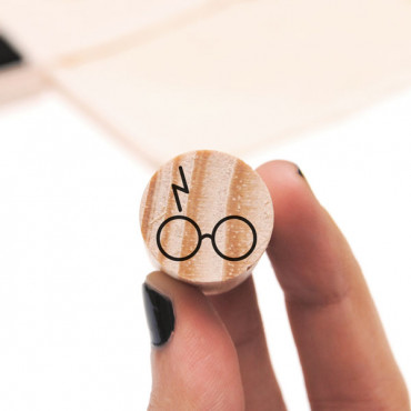 Wizard Glasses Rubber Stamp for Crafting and Scrapbooking