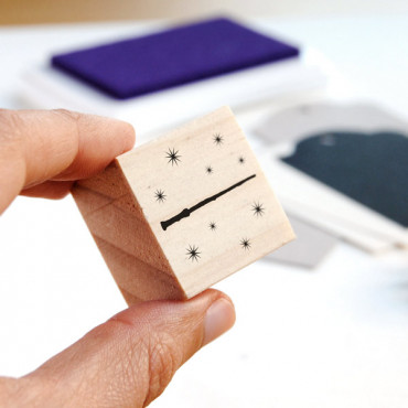 rubber stamp Magic wand with small stars