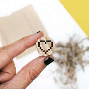 The 8-bit Pixel Heart Stamp is perfect for gamers and retro enthusiasts