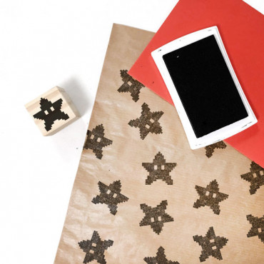 stamp 8 bit Pixel Star for video game themed party