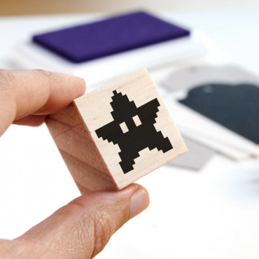 stamp 8 bit Pixel Star for video game themed party