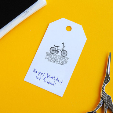 Friends don't lie geeky stamp with retro bike