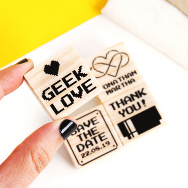 stamp Geek Love for retro gamer lovers