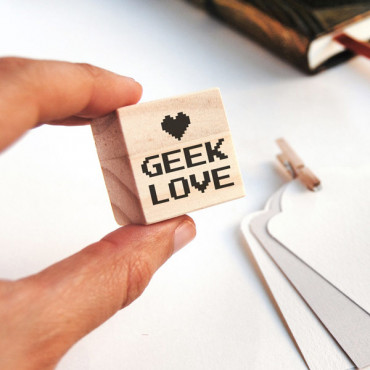stamp Geek Love for retro gamer lovers