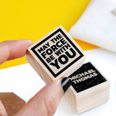 May the Force be with you rubber stamp for sci-fy themed weddings and quirky graduation cards