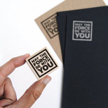 May the Force be with you rubber stamp for sci-fy themed weddings and quirky graduation cards