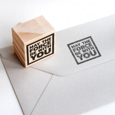 May the Force be with you rubber stamp for sci-fy themed weddings and quirky graduation cards