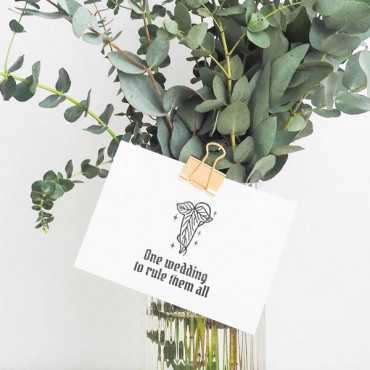 One Wedding to rule them all rubber stamp for elvish themed weddings
