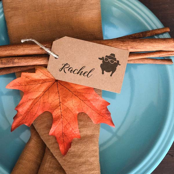 Thanksgiving Turkey with Sunglasses rubber stamp for table decoration