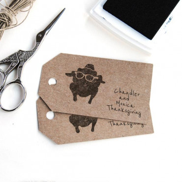 Thanksgiving Turkey with Sunglasses rubber stamp for table decoration