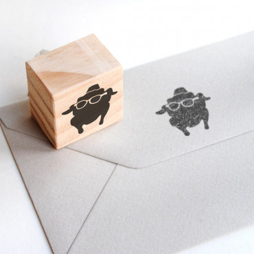 Thanksgiving Turkey with Sunglasses rubber stamp for table decoration