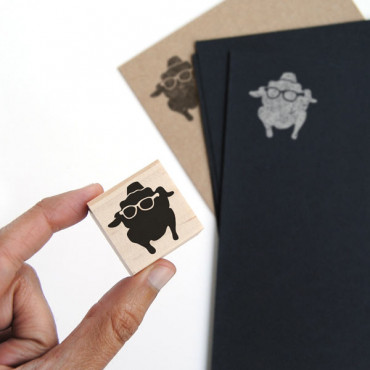 Thanksgiving Turkey with Sunglasses rubber stamp for table decoration