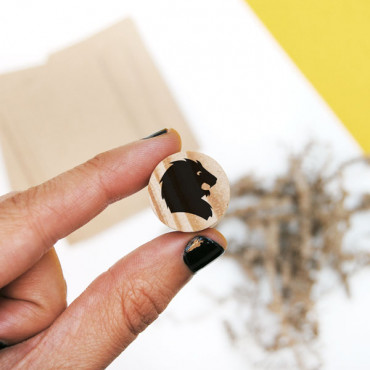 stamp Lion Head Silhouette for magical birthdays and events