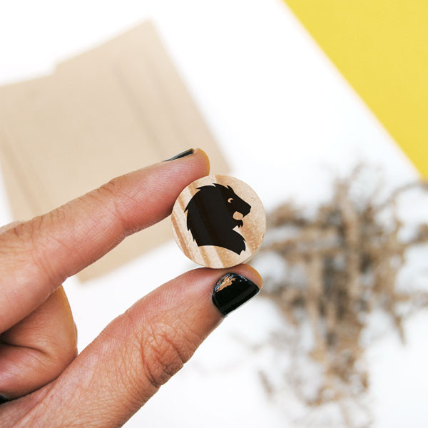 stamp Lion Head Silhouette for magical birthdays and events