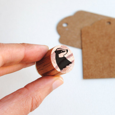 rubber stamp Badger Head Silhouette for animal themed parties