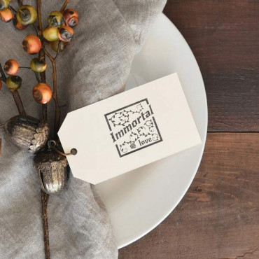 Add a touch of timeless elegance to your gothic-themed wedding with the Immortal Love rubber stamp.