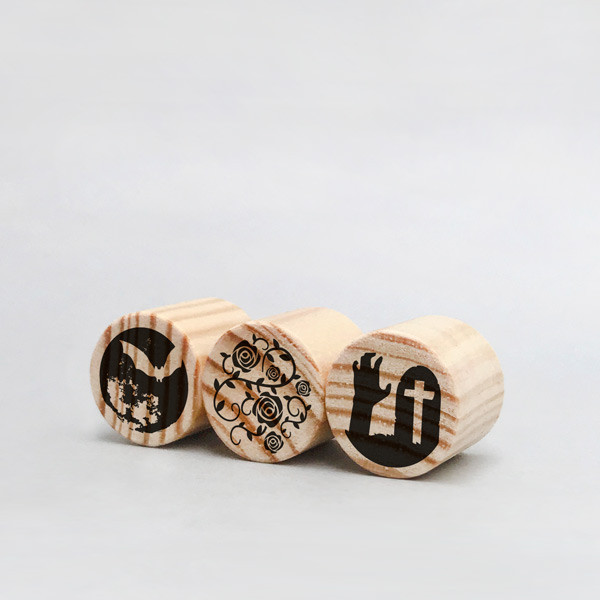 Halloween rubber stamps for stationery decor