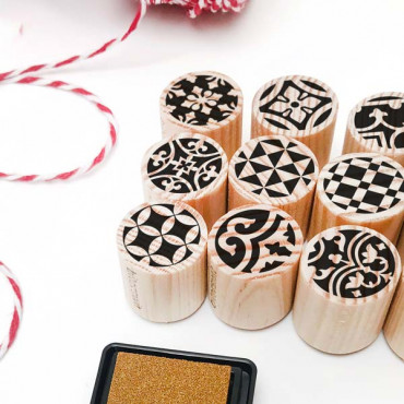 Mini stamp set Round mosaic tiles
