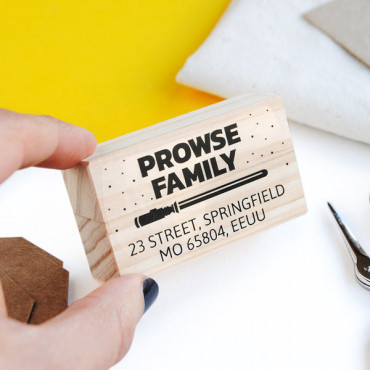 Custom address stamp May the force be with you for RSVP wedding cards
