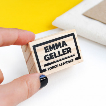 Clothing name stamp "Force Learner" for geeky kids