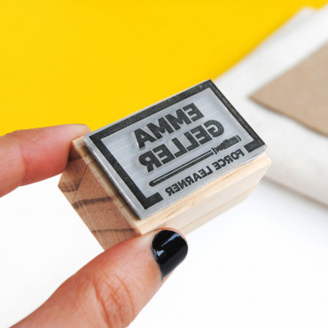 Clothing name stamp "Force Learner" for geeky parents