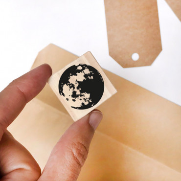 Rubber stamp full moon by biterswit for meditation journal