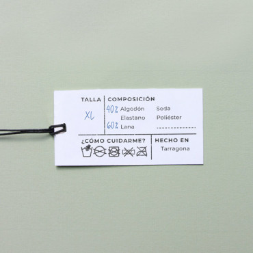 Custom stamp label composition Clothing and Textiles
You can custom all 4 sections: Size, Compositión, Wash care and Made in.