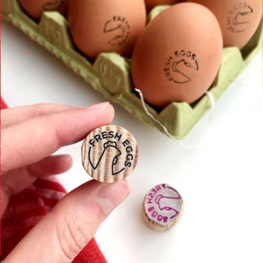 rubber stamp Fresh Egg Stamp - Chicken in Various Languages to choose