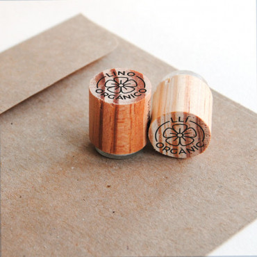 Organic Linen and Flax rubber stamp in Various Languages