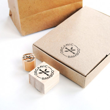 rubber stamp Organic Bamboo and Bamboo in Various Languages
