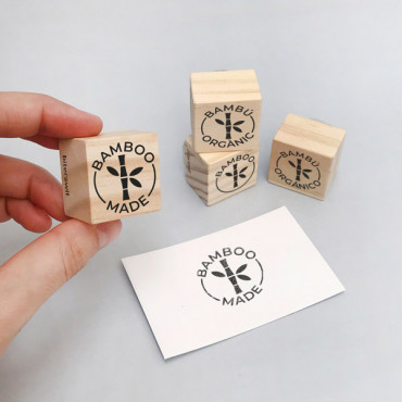 rubber stamp Organic Bamboo and Bamboo in Various Languages