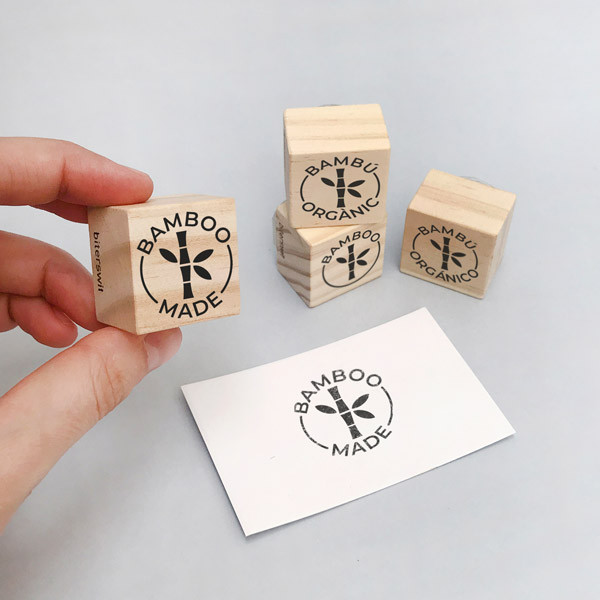 rubber stamp Organic Bamboo and Bamboo in Various Languages