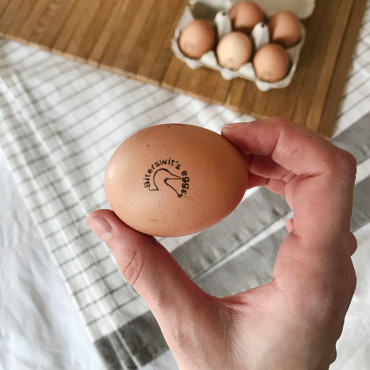 sello Huevos Frescos (pato o gallina) personalizado para huevos y cartón de huevos